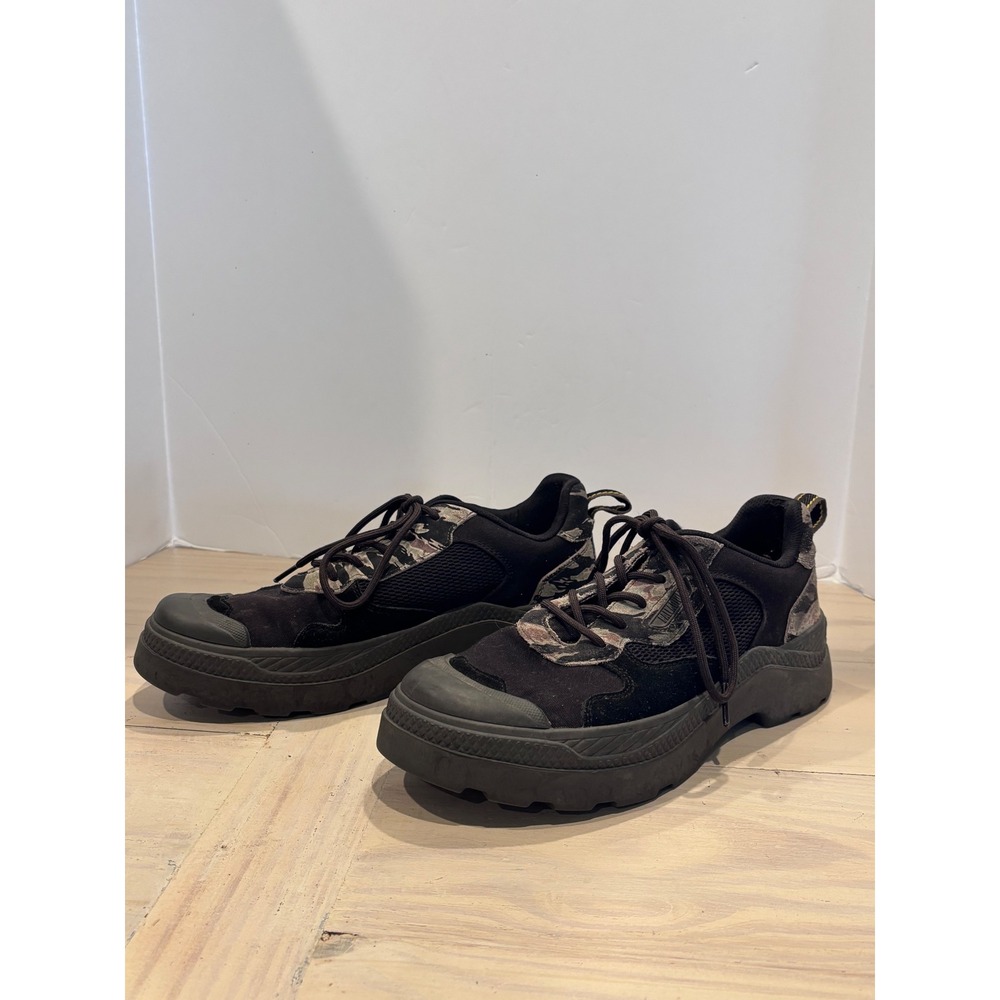 Palladium Mens 76632-957-M Black Camo Tactical Sneakers Size 8.5 US Flag Lug